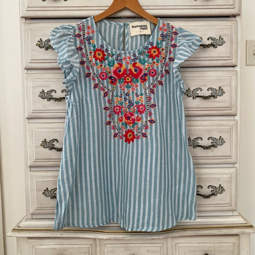 Savanna Jane Floral Embroidered Top